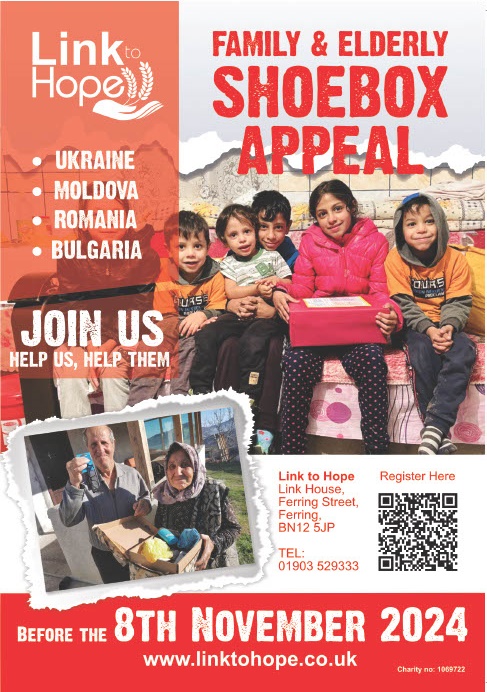 Front Cover of Shoebox Appeal 2024 Leaflet