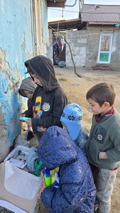 Opening Shoebox Outside