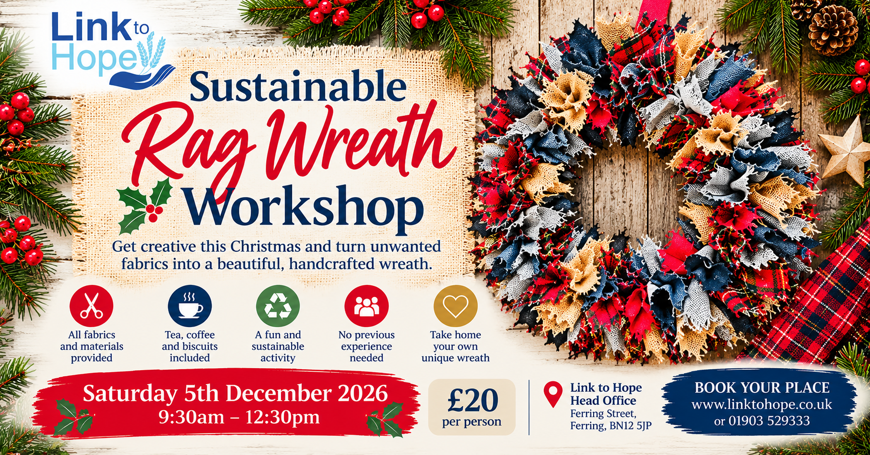 Sustainable Rag Wreath Workshop